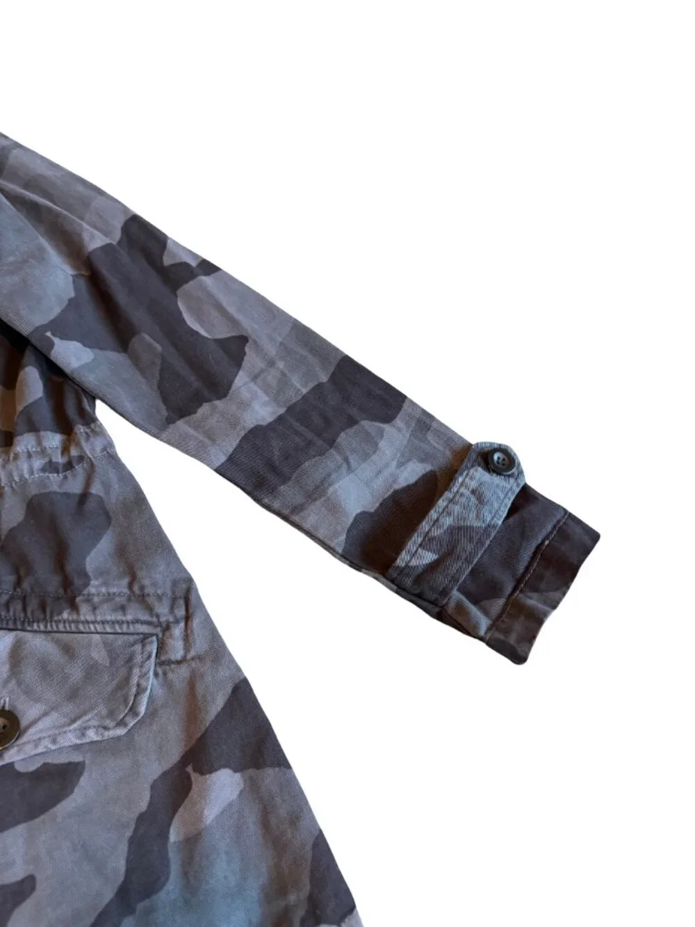 Monrow Black Grey Camo Print Jacket Utility Streetwear 100% Cotton Size Medium